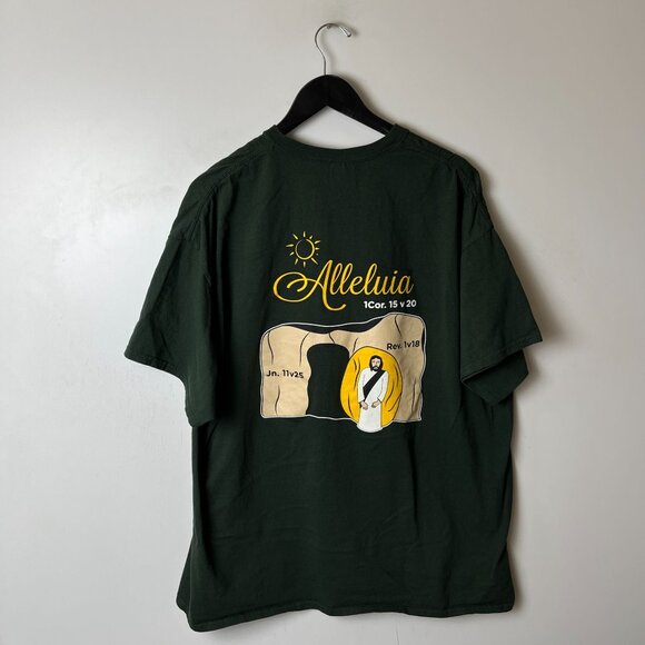 Jesus is Alive T Shirt Vintage Y2K Extra Large XL Adult Green Graphic Tee - Picture 13 of 16